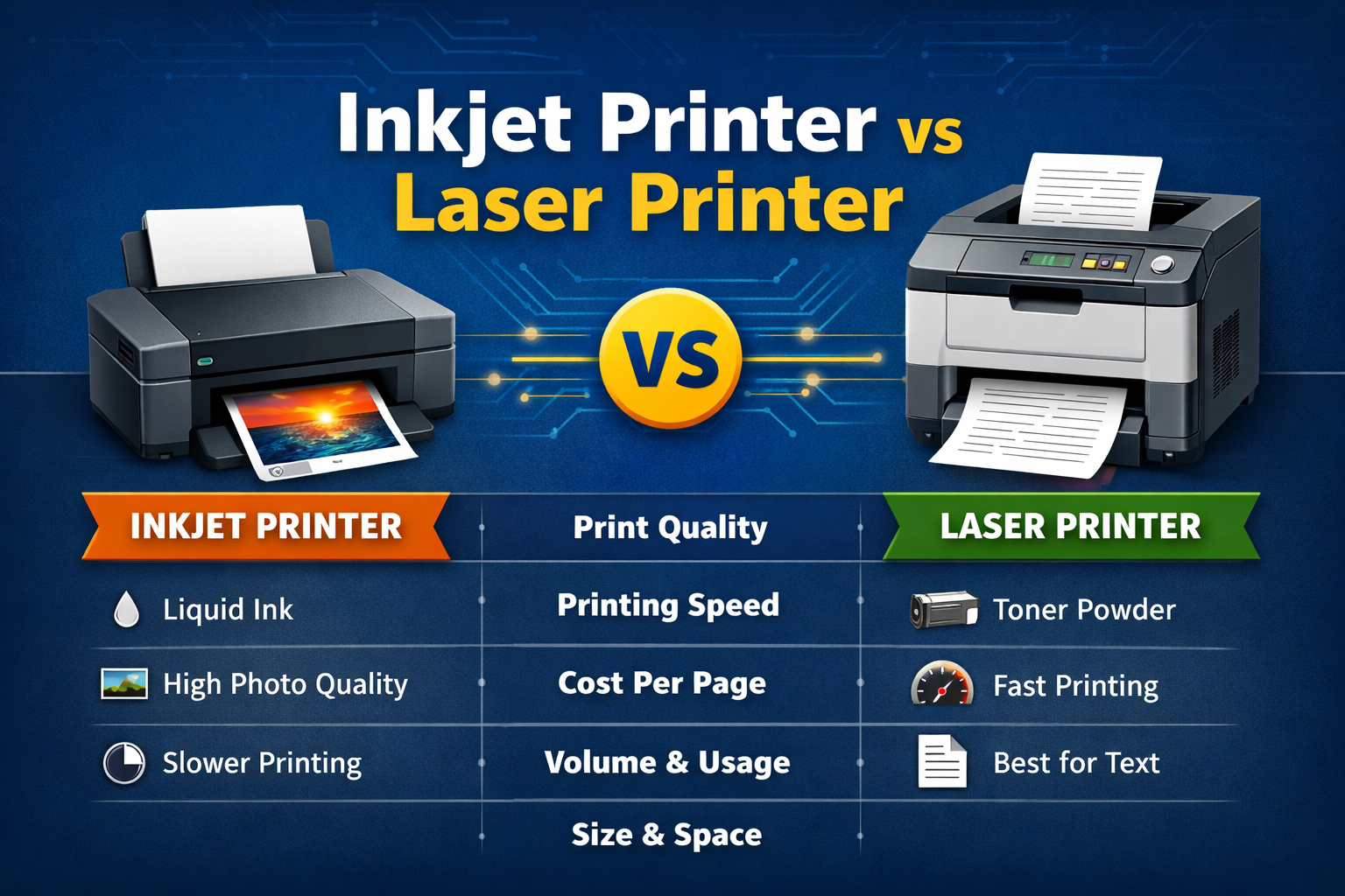 Inkjet and Laser Printer